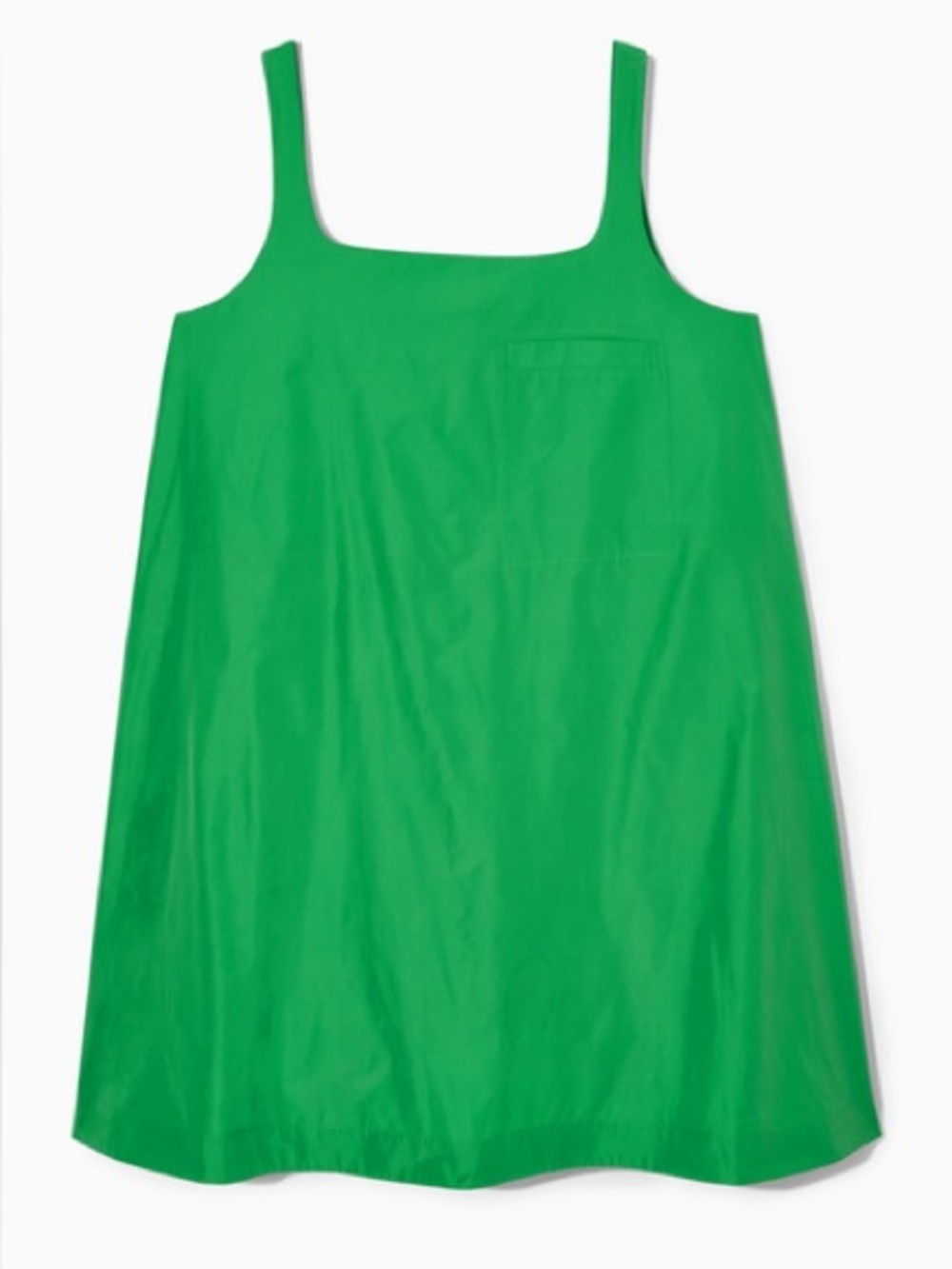 COS Bright Kelly Green Square Neck Contrast-Panel Mini Shift Dress Size Large